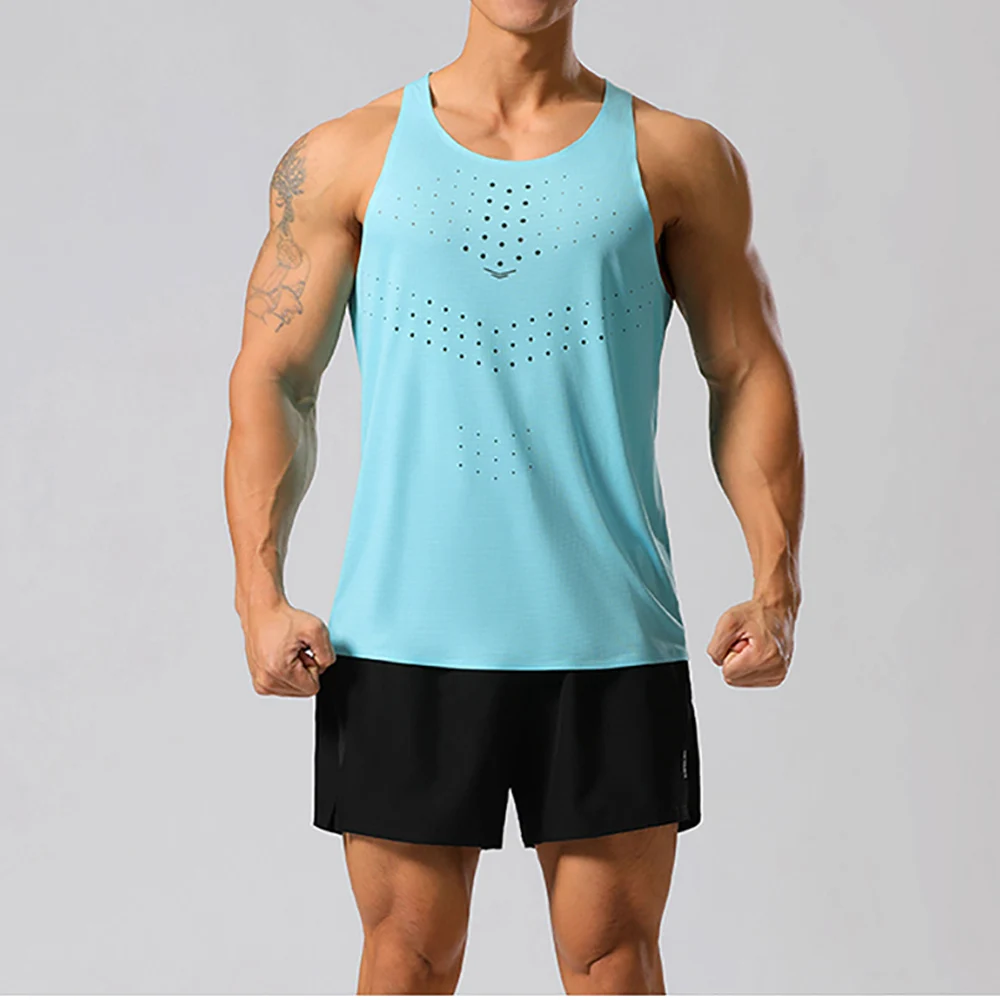 Men Tank Top Quick-Dry Breathable Lightweight Athletic Running Singlet