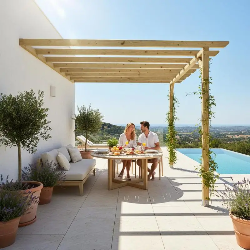 Pergola de terrasse en bois de pin 2 x 4 x 2 m, imprégnée, stable, durable, montage facile, décorative