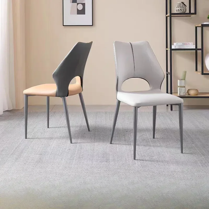

Home Furniture Italian Minimalist Leather Dining Chair, Home Simple Modern Back Chair, Nordic Restaurant Designer High-end Desk