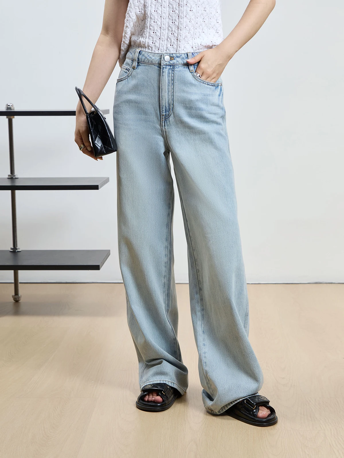 

Ультратонкие дышащие джинсы из хлопка и лиоцелла прямого кроя, винтажные, цвета ледяной синевы, облегающие, женские, премиум-качества, джинсовые брюки