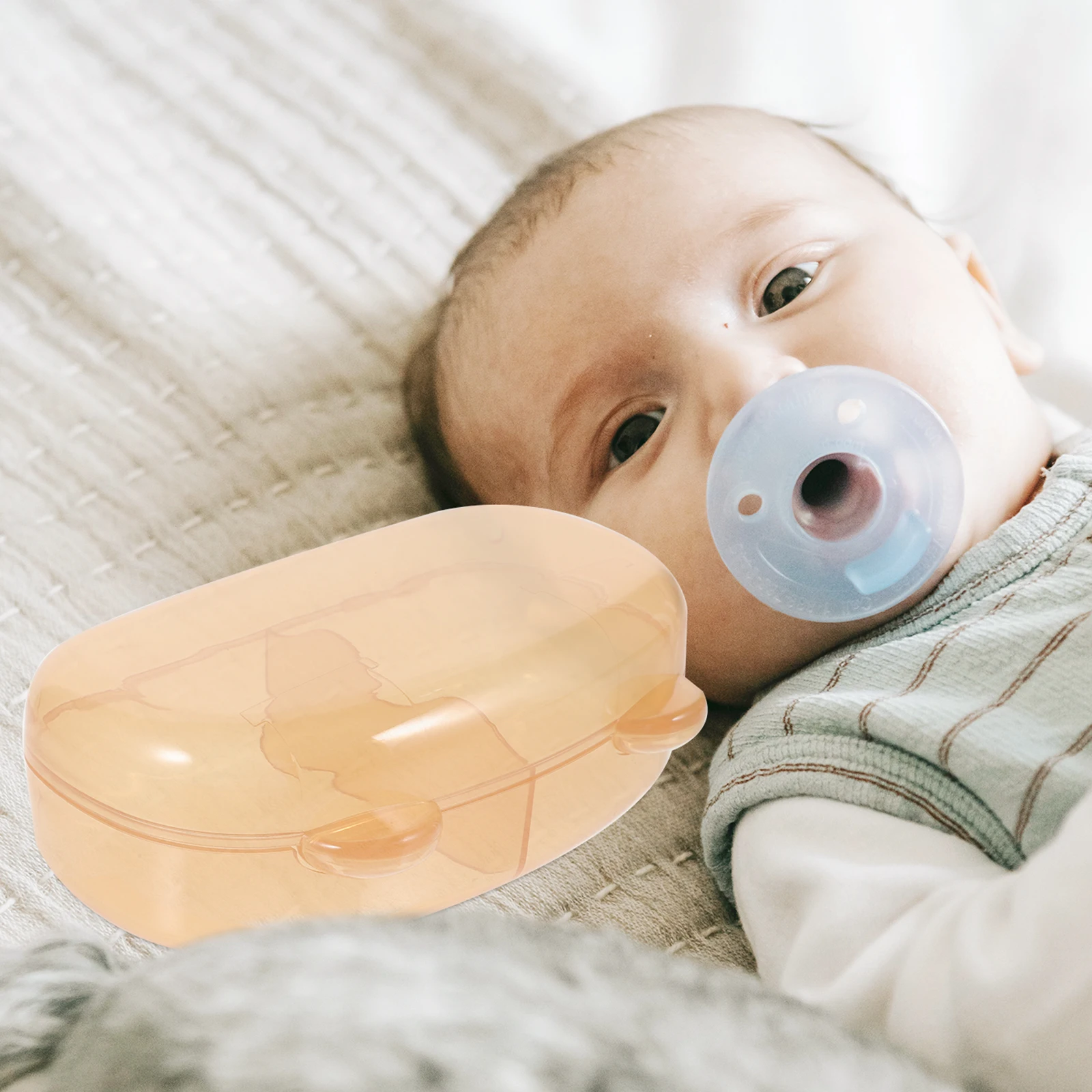 

5Pcs Household Pacifier Box Infant Soother Case Protective Storage Keep Clean Easy Attachment Stroller Diaper Bag