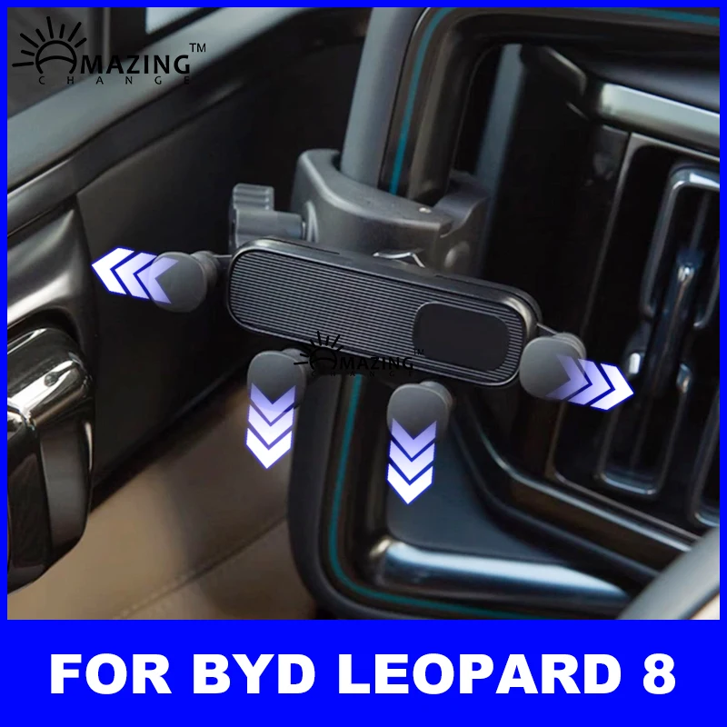 Suporte de Celular por Gravidade para BYD Leopard 8 2025 e Denza B8 - Acessório Automotivo Modificado para Carro ﻿