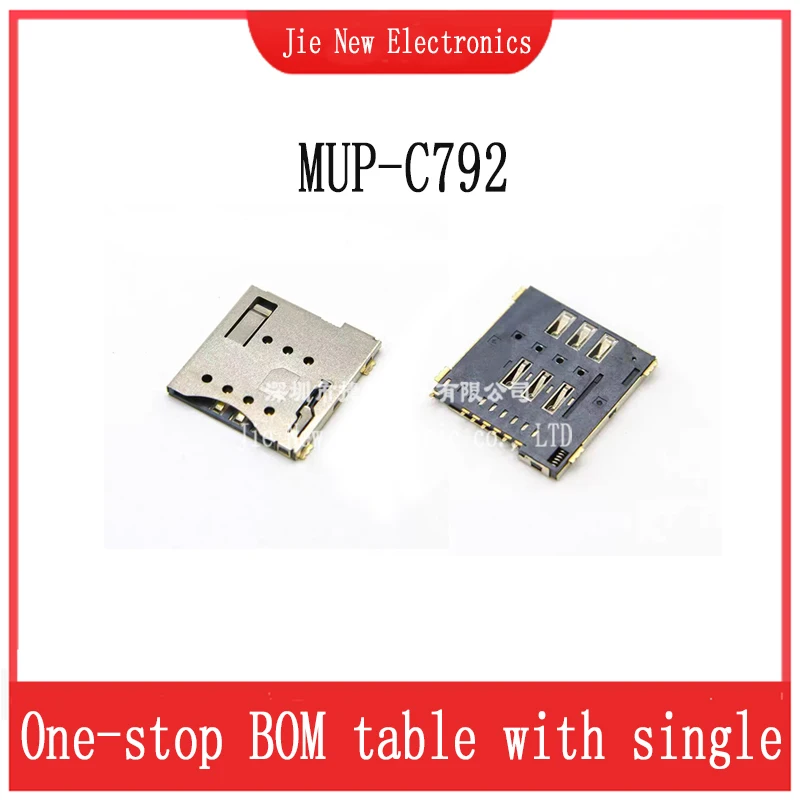 Mpe-c792 conector de cartão micro sim, 10pcs, patch, auto-perfurante, 6 + 1 p, original