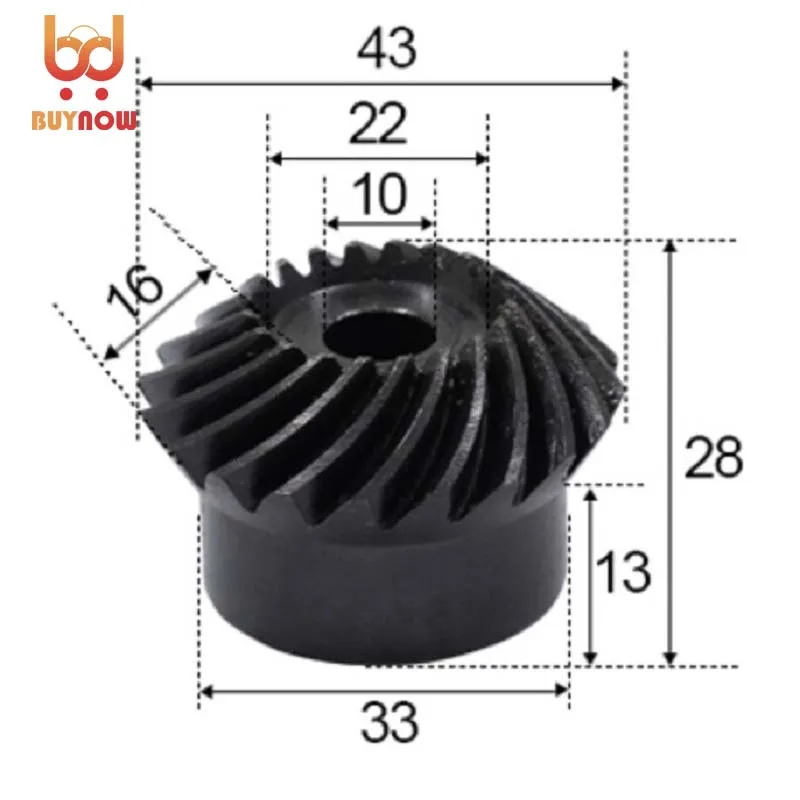 2Pieces/Lot 2M-20T/20T Precision Spiral Bevel Gear Helical Gear-Diameter:43mm Hole d:10mm