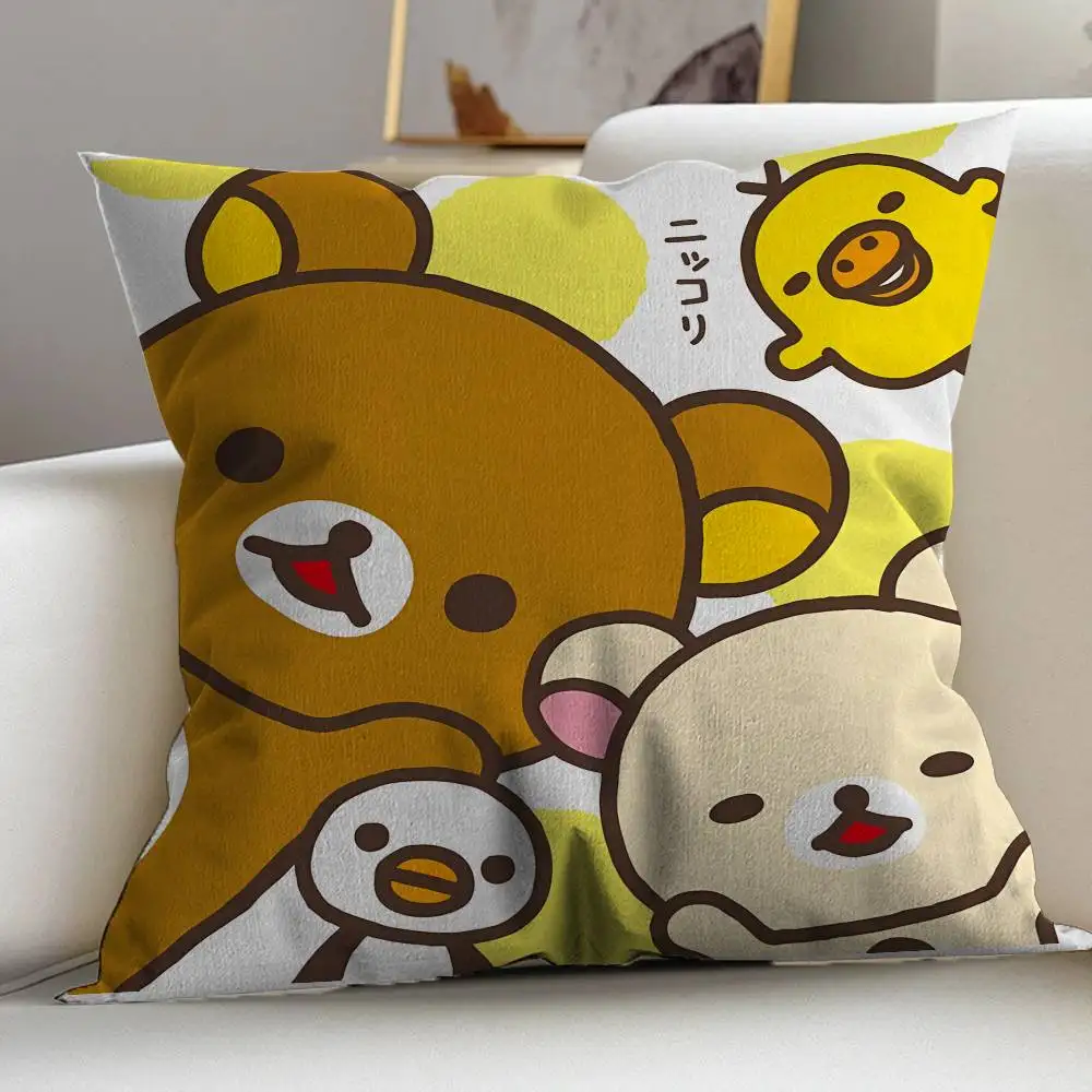 Cute Cartoon Rilakkuma Personalized picture text home decorative pillows Household Gifts 45x45cm 4