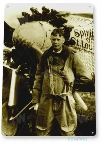 CHARLES Lindbergh 11 X 8 TIN SIGN AVIATION AIRPLANE AIRCRAFT RETRO HARBOR-Aluminum
