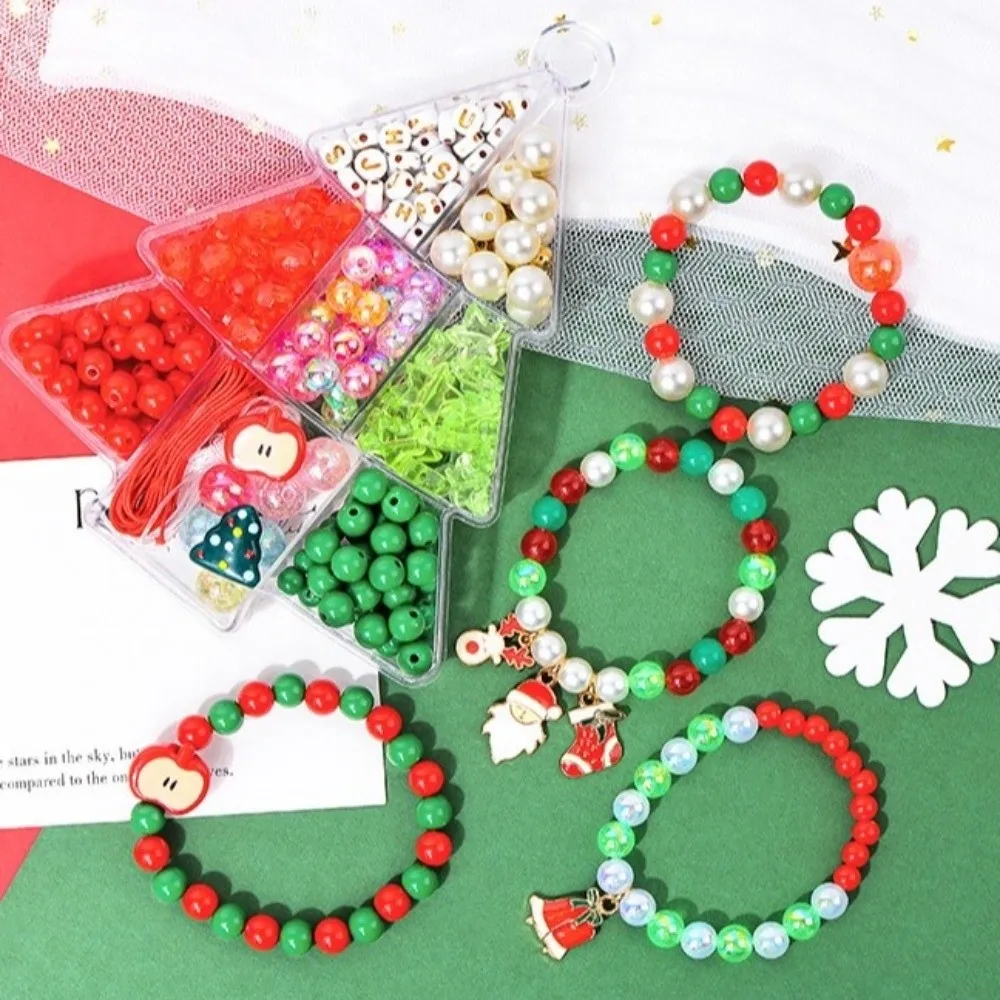 Multi-Color Christmas Beading DIY Kit Handmade Entry-level Bracelet Necklace Making Complete Supplies Snowflake Shaped