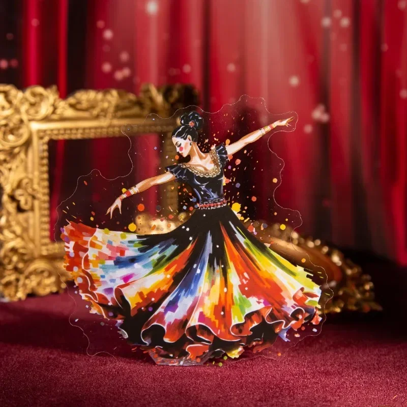 6 Stile Tanzfiguren-Aufkleber, tanzende Melodie, 10 Stück, Tagebuch-Dekoration