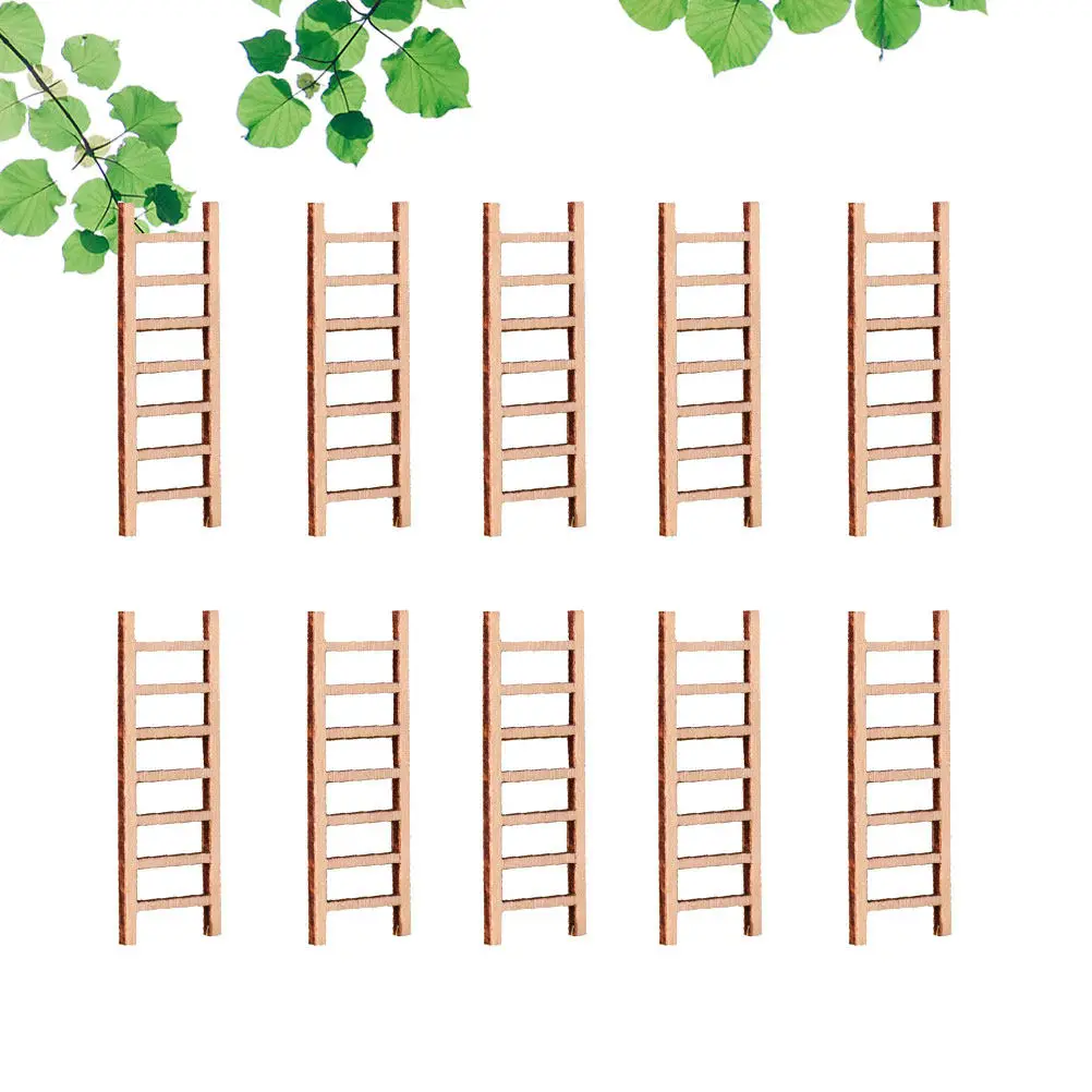 20Pcs Mini Wooden Staircase Ornaments DIY Sand Table Landscaping Decor for Home Store Multi-Use Microlandscape Scenery Staircase