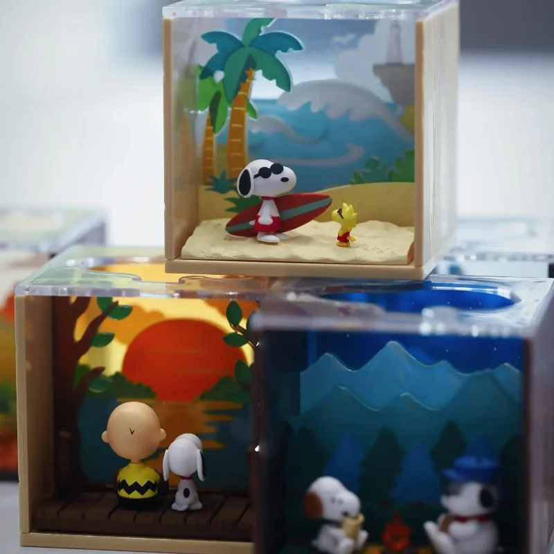 Re-Ment – figurine d'astronaute Snoopy authentique, ornement, jouets bonbons, boîte de scène tendance, aveugle, jeu cadeau personnalisé