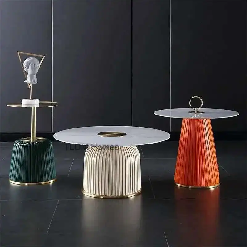 

Luxury Coffee Tables Floor Minimalist Storage Console Table Vintage Sofas Dining Marble Texture Side Table Home Furniture g