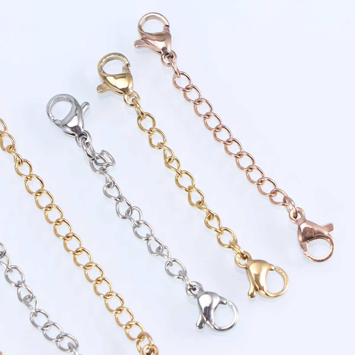 

12 PCS Lobster Buckle Set Necklace Extension Chain with Clasp at Both Ends Jewelry Extender Collar
