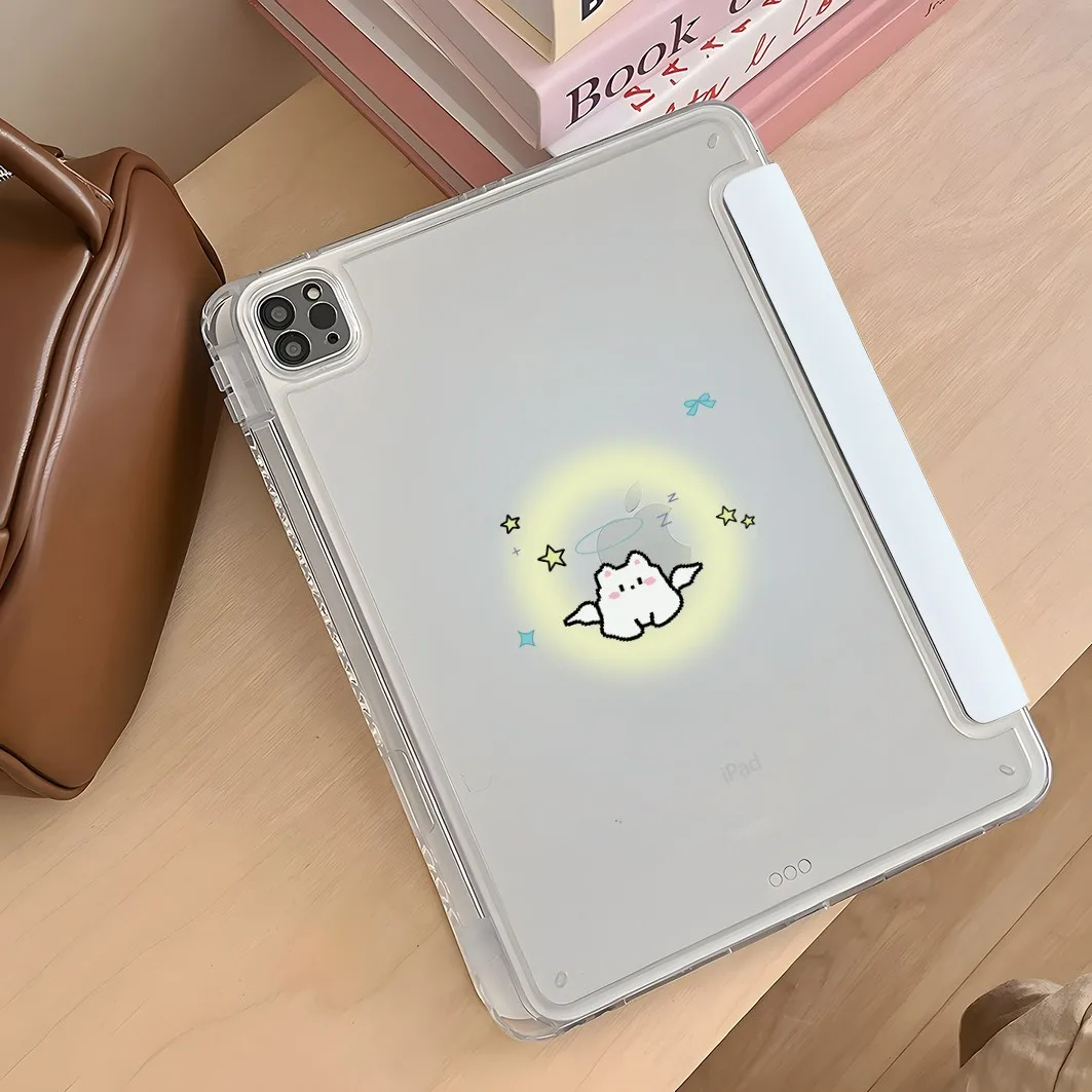 Moon Paper Airplane Pen Slot Tablet Case For Mini7 6 iPad Pro2024 2022 2021 2020 2019 2018 2017 11 10 9 8 7 6 5 Air7 6 5 4 3 2 1