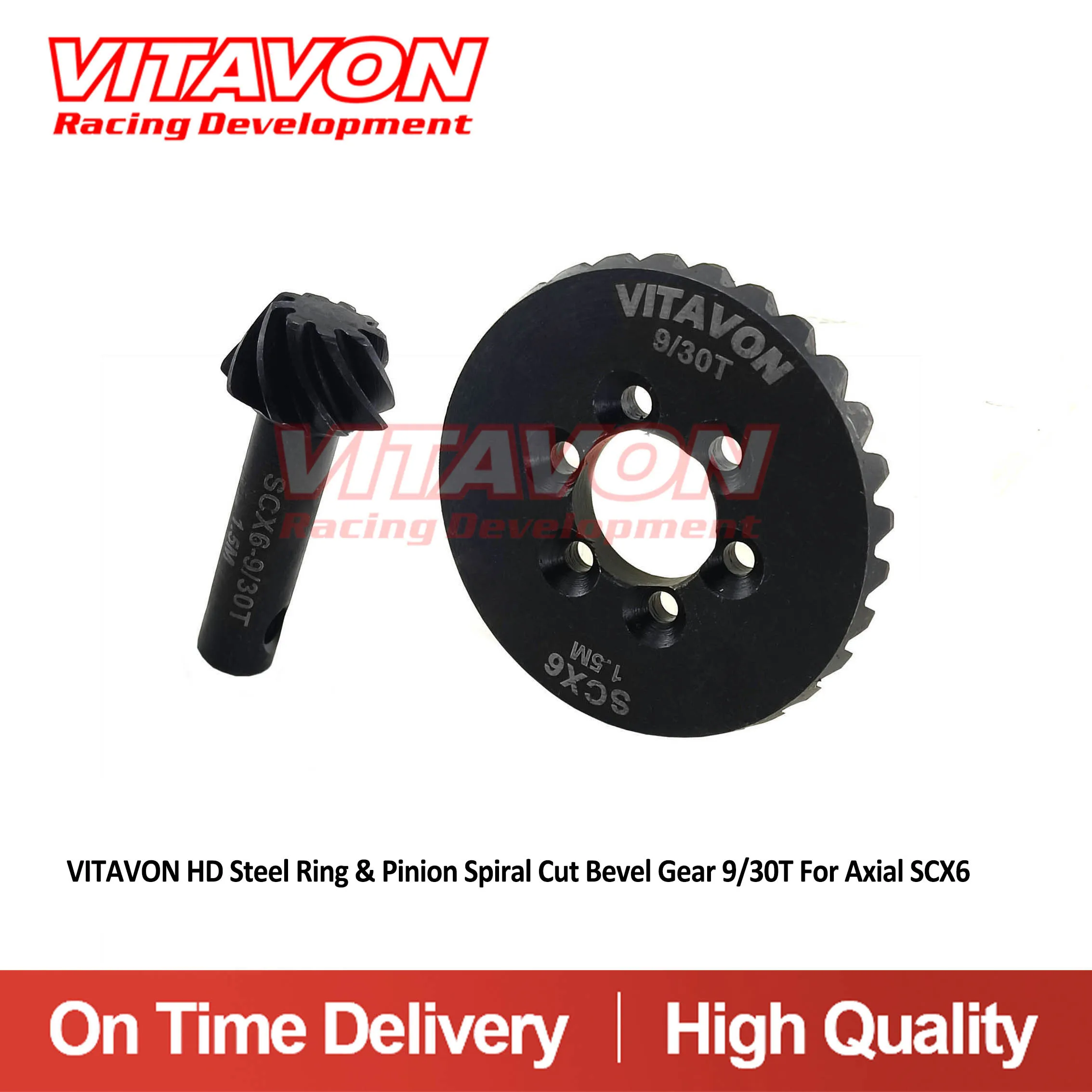 VITAVON HD Steel Ring & Pinion Spiral Cut Bevel Gear 9/30T For Axial SCX6