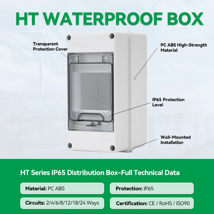 HT Series Junction Box 3 WAY PC Plastic Outdoor Electrical IP65 Waterproof Distribution Box switch box