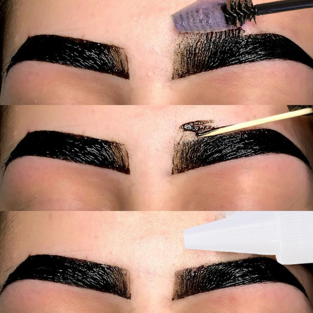 Juego de tinte para cejas profesional, tinte rápido de 10 minutos, Kit de Gel de tinte fácil para pestañas, tinte para cejas semipermanente resistente al agua, maquillaje de ojos