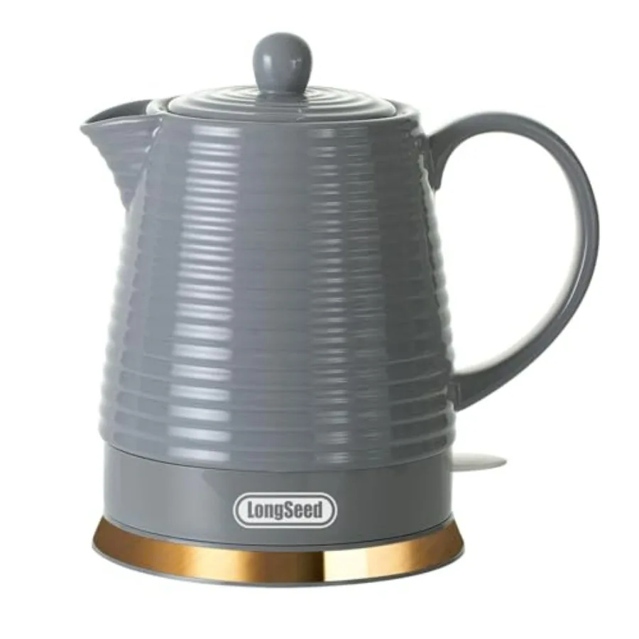 

Ceramic Electric Kettle 1.2L 1000W Bright Gray Fast Boiling Automatic Shut-Off BPA-Free Anti-Dry-Burn 360-Degree Rotation