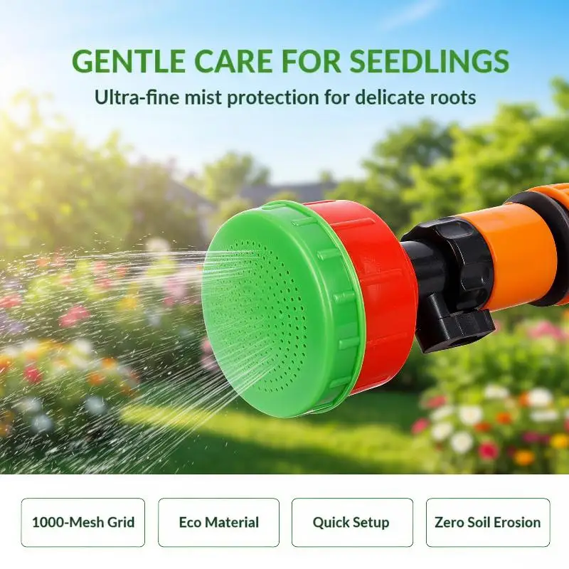 Garden Spray Nozzle Fine Mist 1000 2000 Mesh Head Non Toxic for Greenhouse Irrigation Home Garden Plant Maintenance