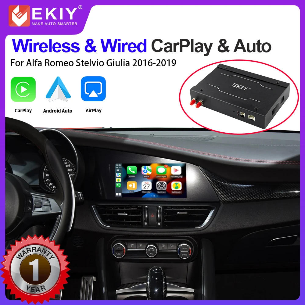 

EKIY Wireless Apple Carplay Module For Alfa Romeo Giulia 2016 - 2019 Wireless Android Auto Box Support Mirror Link AirPlay