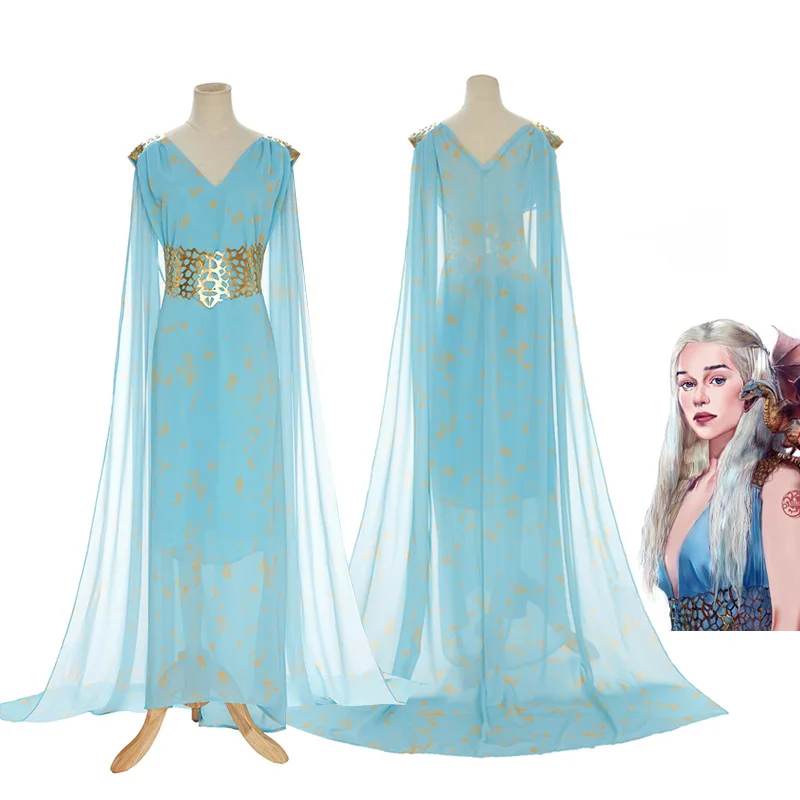 blue long dress BABARONI Long Evening Dress With Spaghetti Straps and Ribbons Royal Blue