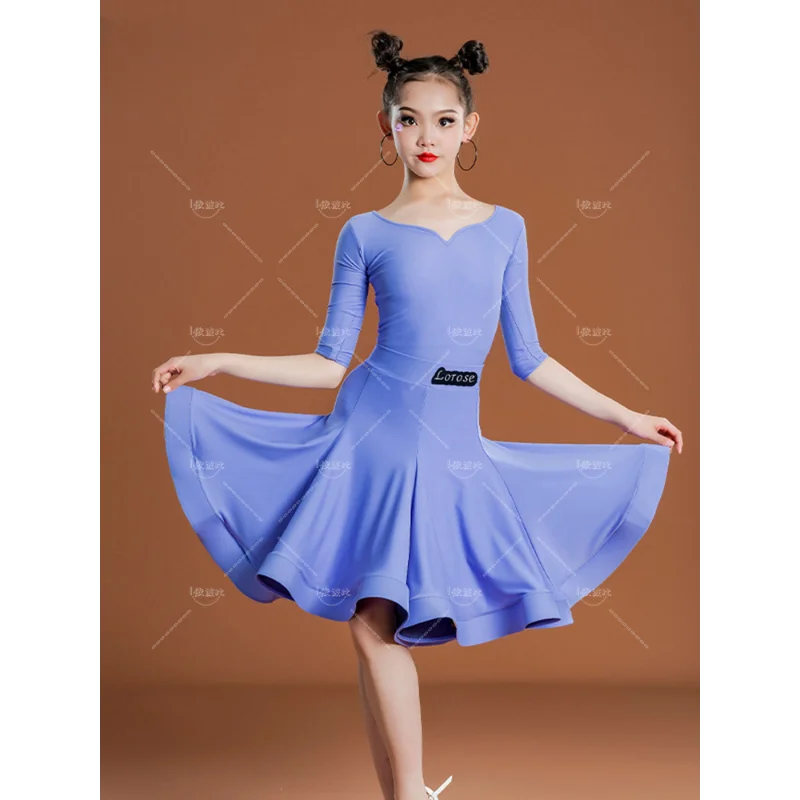 Spring and Summer Girls Latin Dance Costume Professional Competition Clothing Practice Children's Performance Costume