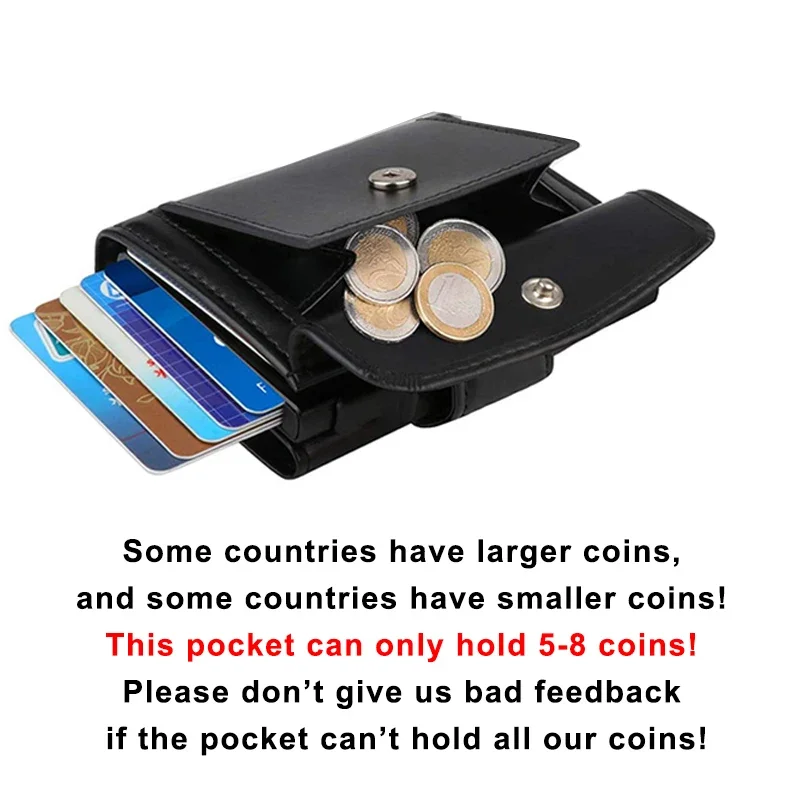 Portafogli da uomo in pelle microfibra Rfid Porta carte di credito bancario pop-up Porta soldi Borsa portamonete Portafogli intelligenti da uomo