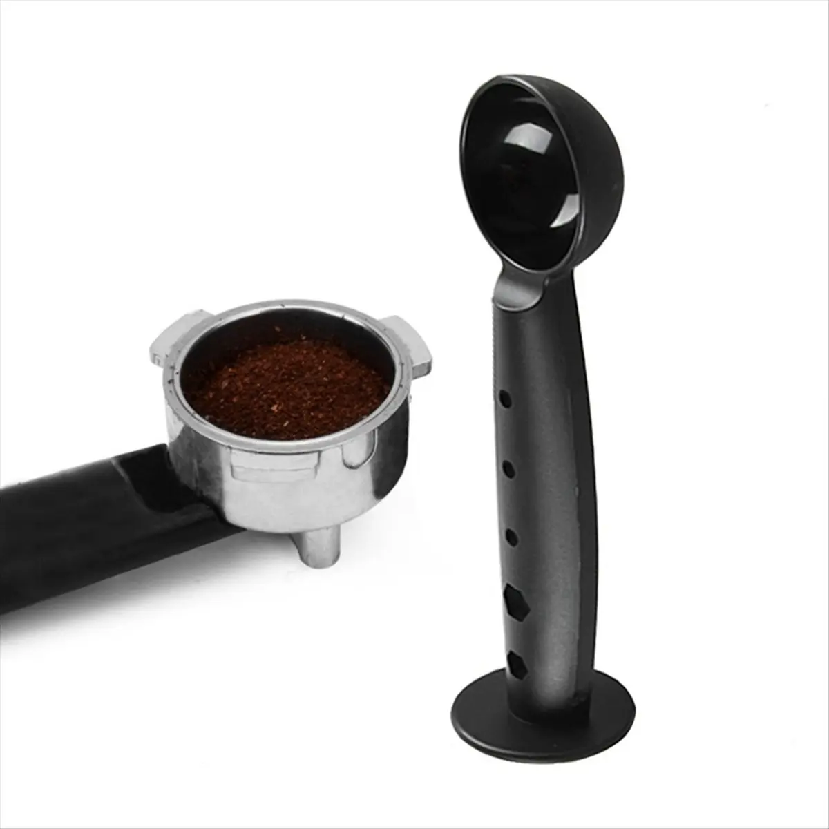 A95G Espresso Tamper with Measuring Spoon, Multifunctional Coffee Bean Press for Coffee Maker - 49mm