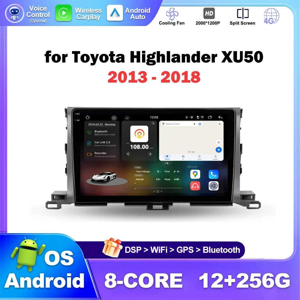 

10.1 inch for Toyota Highlander T250 2003 - 2009 Car Radio Multimedia Video Player GPS Navigation Stereo WiFi BT Carplay