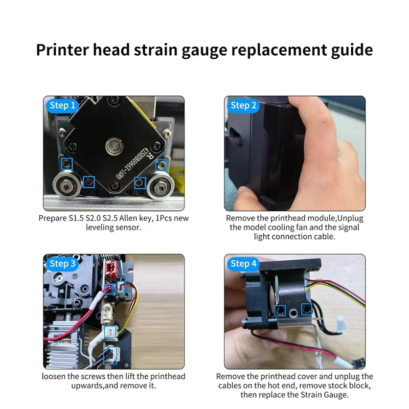 AT63-3D Printer Accessories Auto Bed Leveling Sensor Strain Gauge Sensor Hot End Mounting Block For Kobra 3 Combo