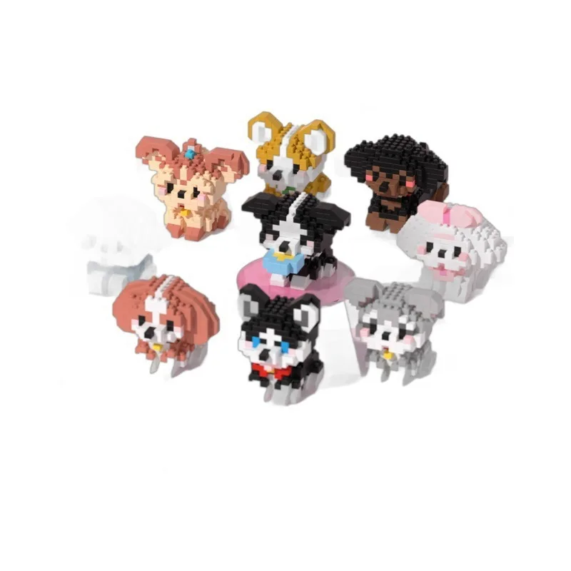 Neue Mini niedlichen Haustier Hund Katze Mikro Baustein Modell Set Kinder Stadt Cartoon Tier Diamant Ziegel Lernspiel zeug für Erwachsene