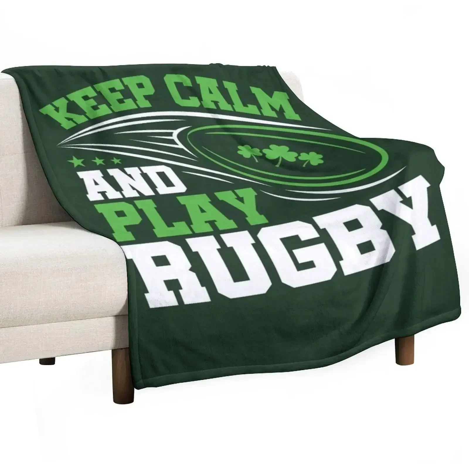 Irish Rugby Keep Calm And Play Rugby Throw Blanket Soft Big christmas gifts blankets ands warm winter Blankets