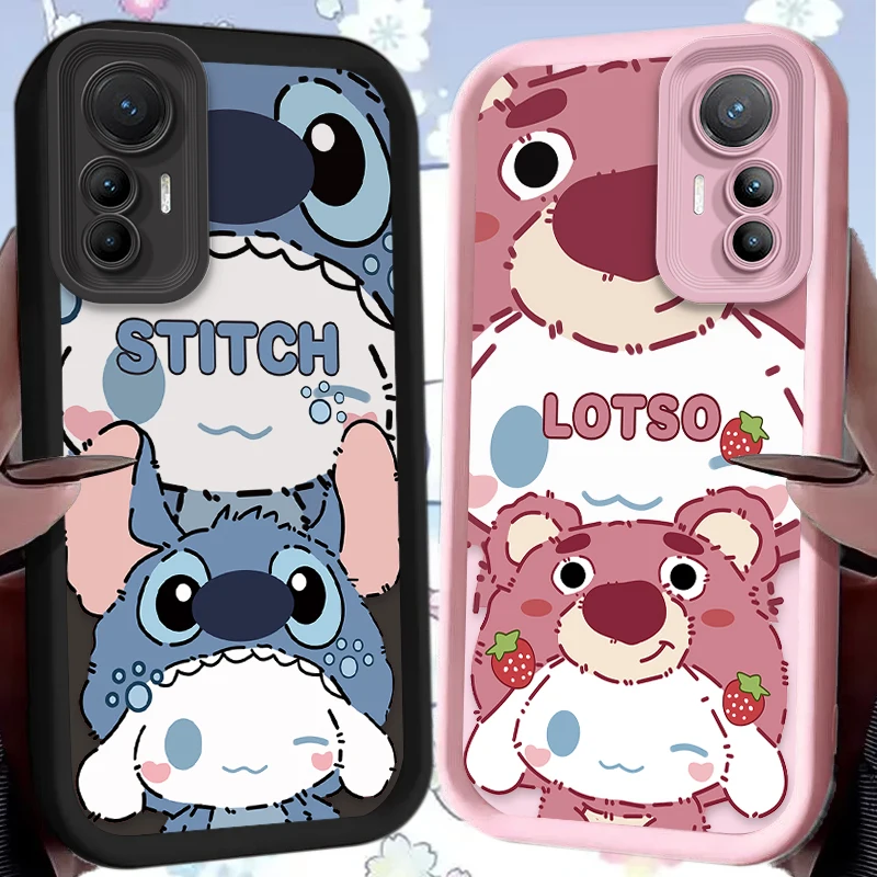 귀여운 디즈니 커플 소프트 폰 케이스 샤오미 미 15 울트라 14 13 12 12S 12X 11 라이트 5G NE 13T 12T 11T 14T 프로 매트 백 커버