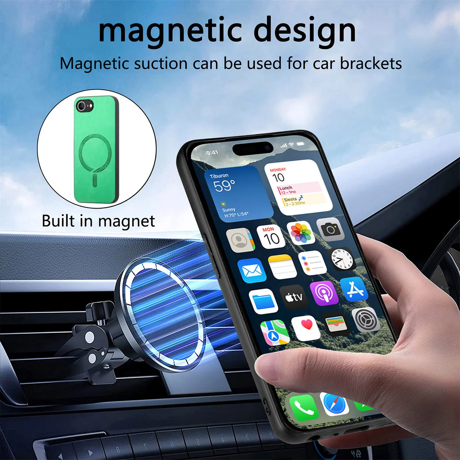 Magnetic Wireless Charging Leather For Magsafe Case For iPhone 16 Pro Max 16e 15 14 Plus 13 12 11 SE 2022 Anti Drop Skin Cover