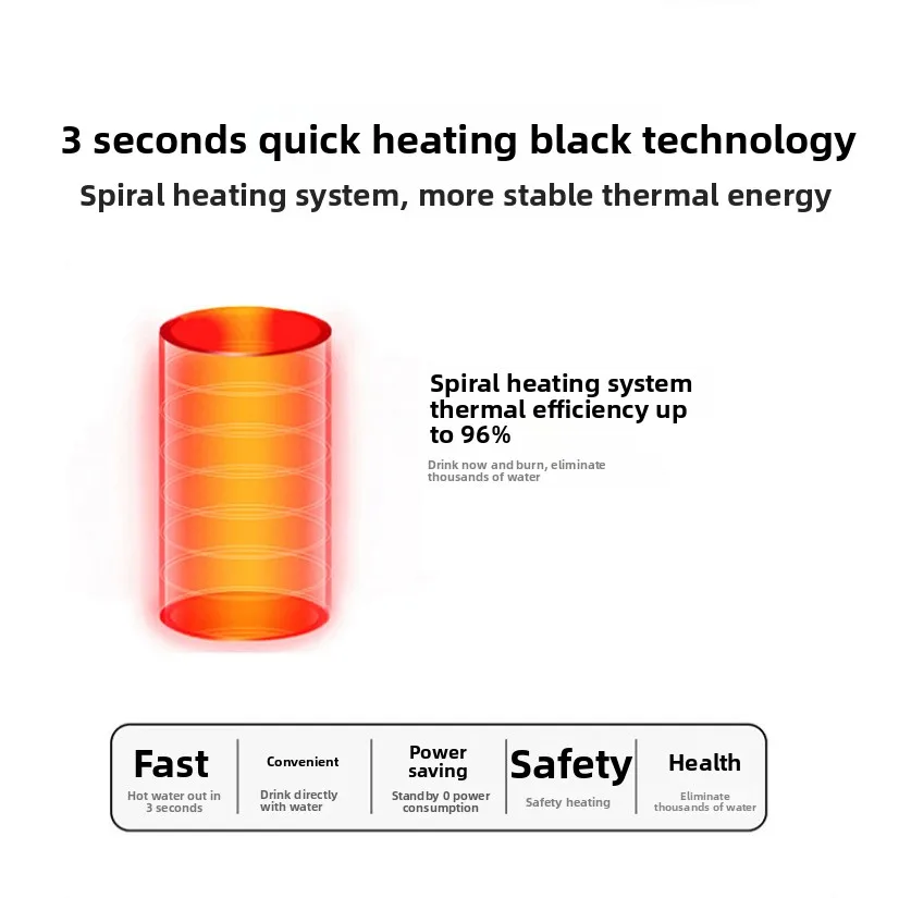 ماكينة خط أنابيب منزلية مثبتة على الحائط ماكينة شرب فورية ساخنة وباردة ثنائية الأغراض شاشة لمس ذكية 3 ثوانٍ سريعة ساخنة