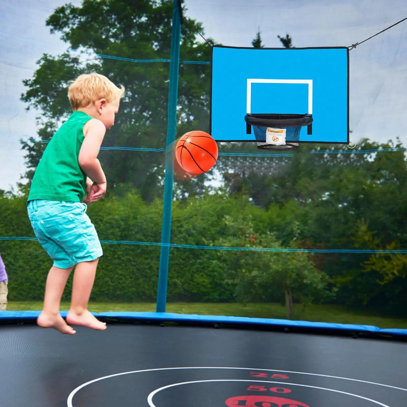 Trampolín baloncesto Dunking Hoop con bomba pelotas de baloncesto, aro sistema de ejercicios de baloncesto fácil instalación para parque