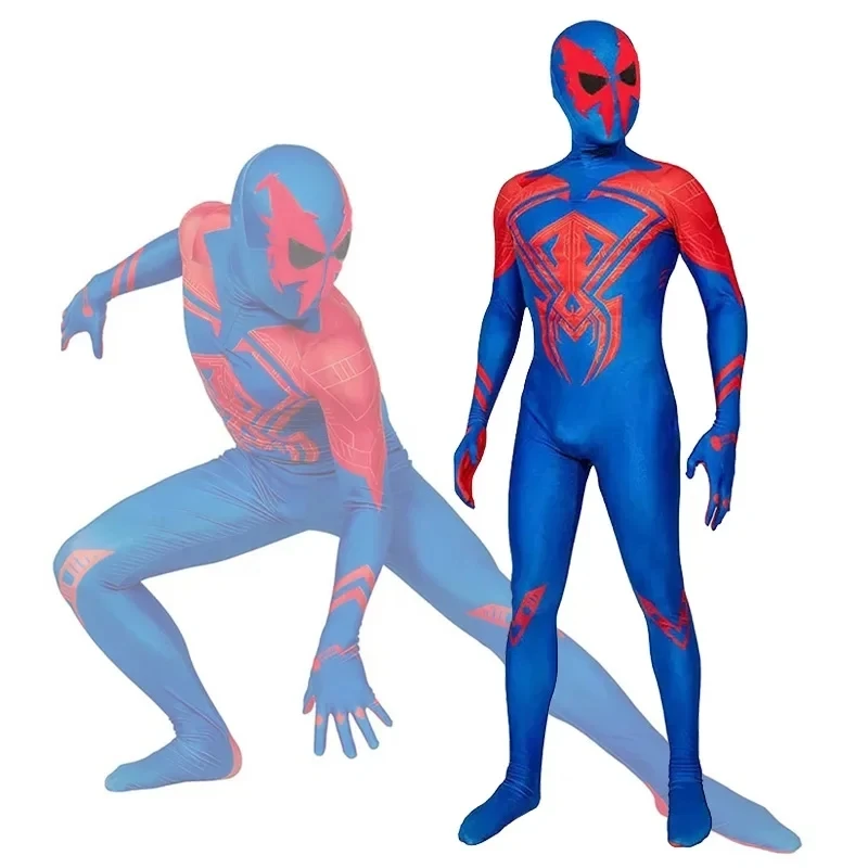 Spiderman Kostüm Superheld Spider Man 2099 Miguel O'Hara Cosplay Kostüm Bodysuit Overall Halloween Party für Kinder Erwachsene