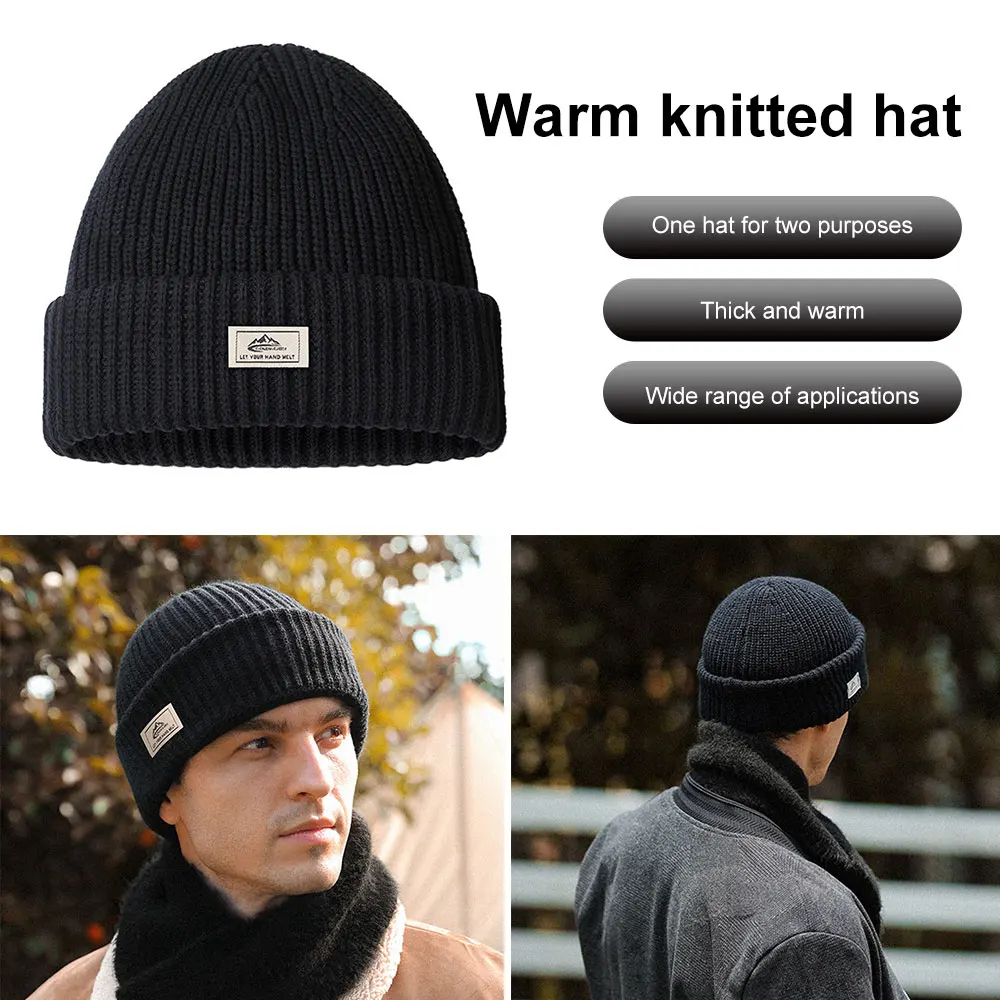 Knit Beanies for Men Women Solid Knitted Cap Elastic Hip Hop Hat Unisex Girls Female Toque Solid Warmer Bonnet Ladies Skullcap