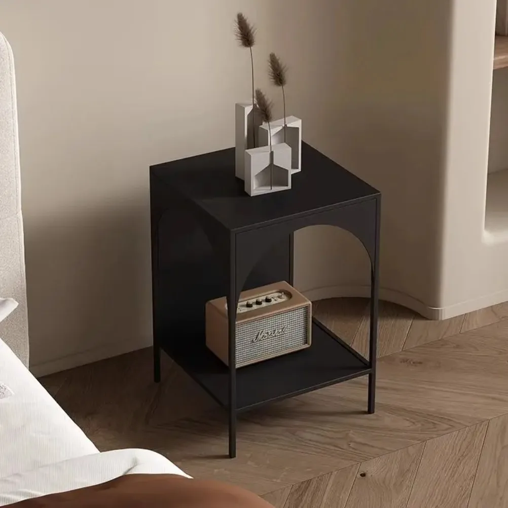 Nordic Metal Coffee Table Modern Side Tables with Storage Space Creative Landing Rack Bookshelf Bedroom Side Table Living Room