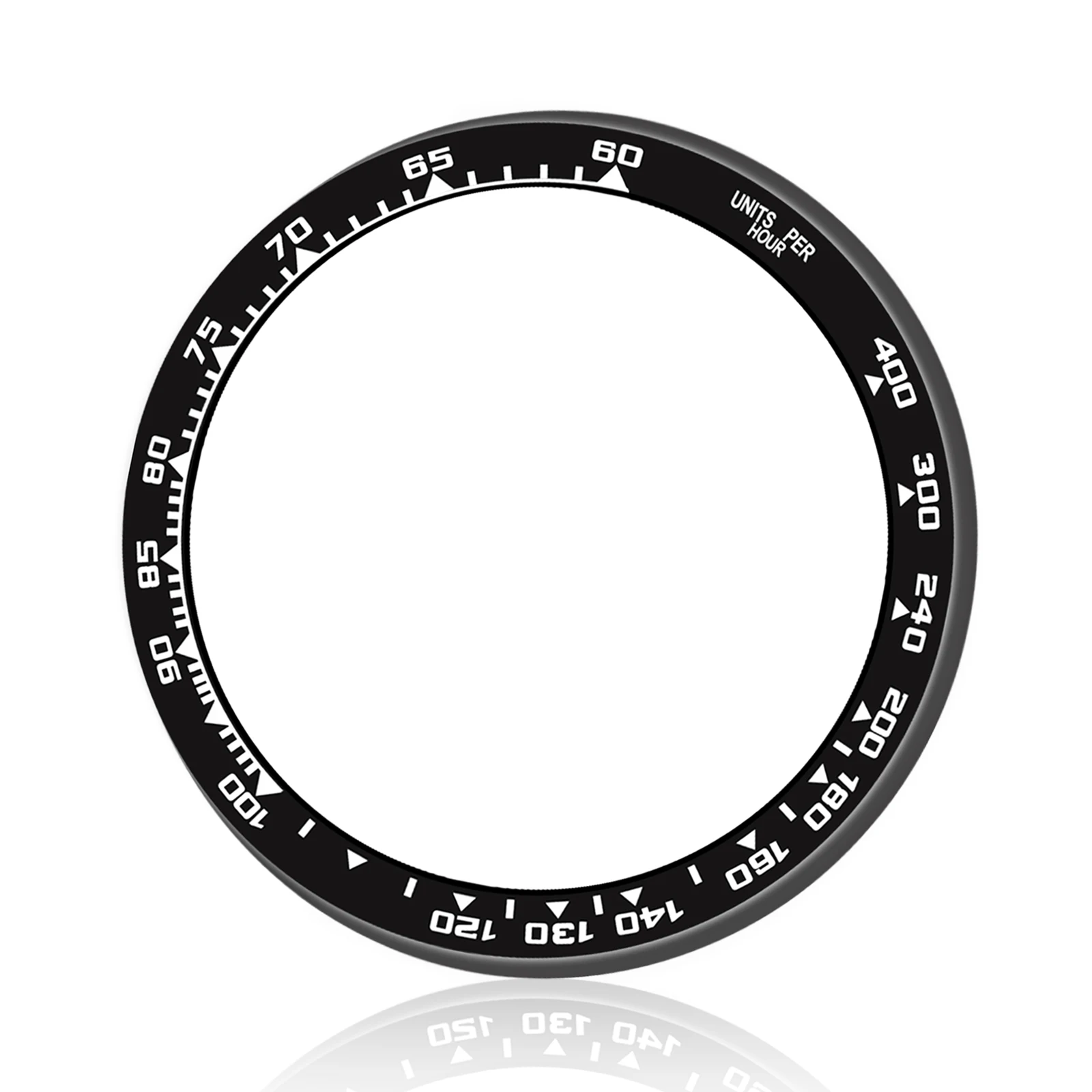 Style B For Samsung Galaxy Watch8 44mm Watch Bezel Aluminum Alloy Protective Ring - Black / White Markings