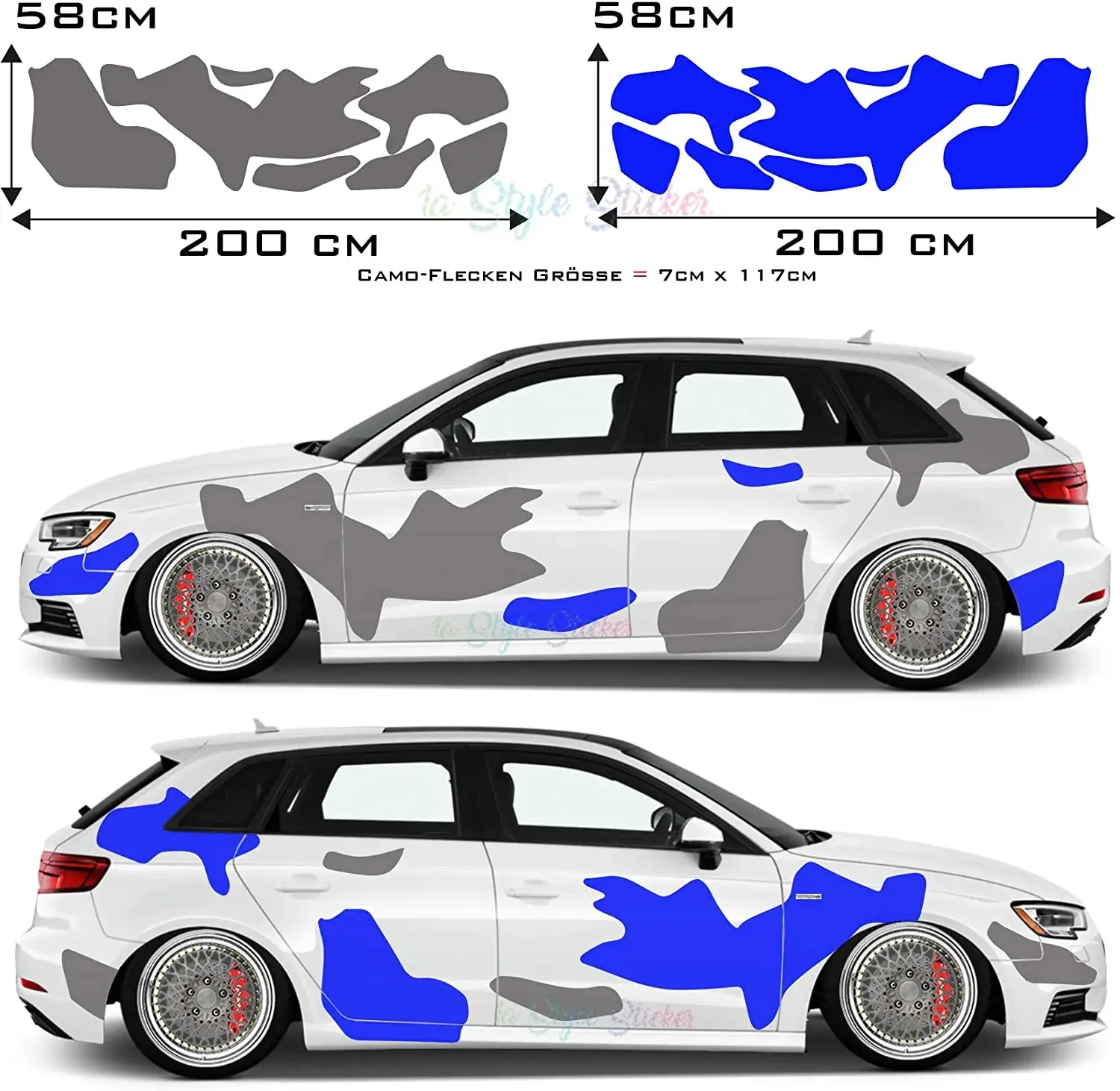 Camouflage Car Sticker Side Sticker Style Fancy Dress Camo Camouflage Cow Skin Tuning Sticker