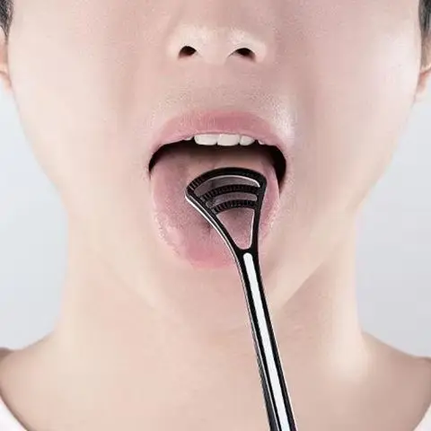 Dual-Use Tongue Scraper And Cleaner Reusable Oral Health Brush for Fresh Breath Hygiene Care Dental Cleaning Tool