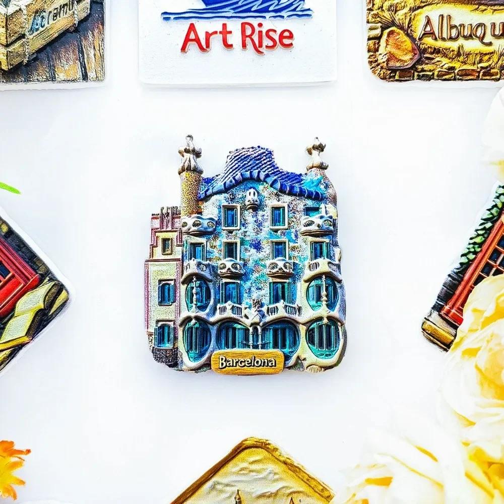 3D Barcelona Spain Fridge Magnet - Resin Souvenir, Unique Spanish Gift for Collection