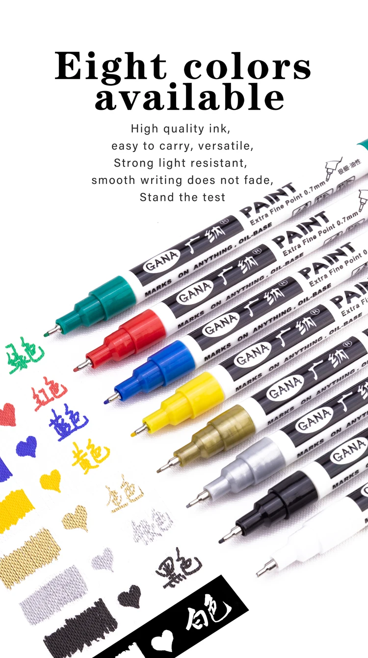 Permanente Farbstift-Sets für Steinmalerei, Keramik, Glas, Holz, Leinwand 0,7mm Acryl-Farbmarker mit Extra-Feiner Spitze – Detail 3