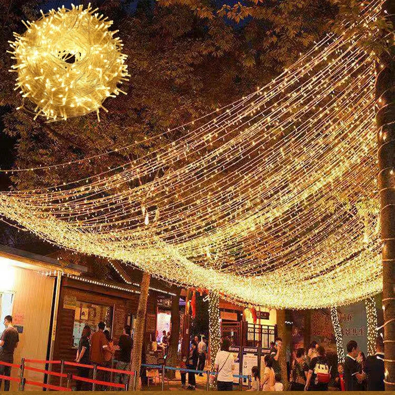 

5M-100M Christmas Fairy String Lights LED Chain Garland Outdoor Waterproof For Holiday Ramadan Home Party Wedding Garden Decor