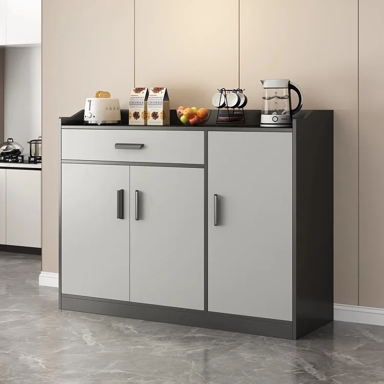 Dining side cabinet integrated against the wall Household living room Locker Simple kitchen Gray