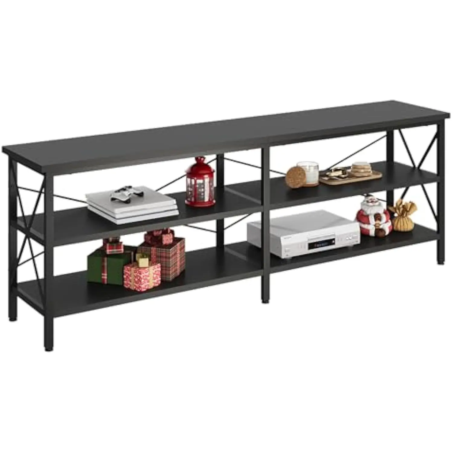 

TV Stand up to 70 Inch TV, 63 Entertainment Center, TV Media Console with 3-Tier Storage Shelves for Living Room and Bedroom,