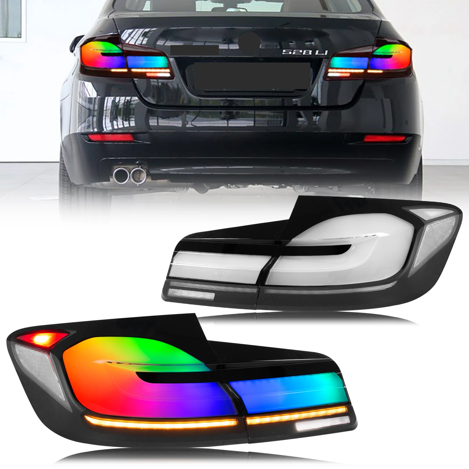 

LED RGB Tail Lights Assembly Fit For BMW 5 Series F10 2011-2016 Sequential Rear lamps