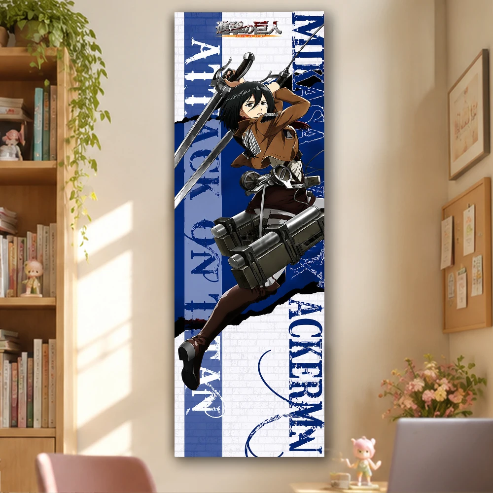 A-Attack O-On Titan Mikasa Ackerman Vertical Long Tapestry Anime Wall Hanging