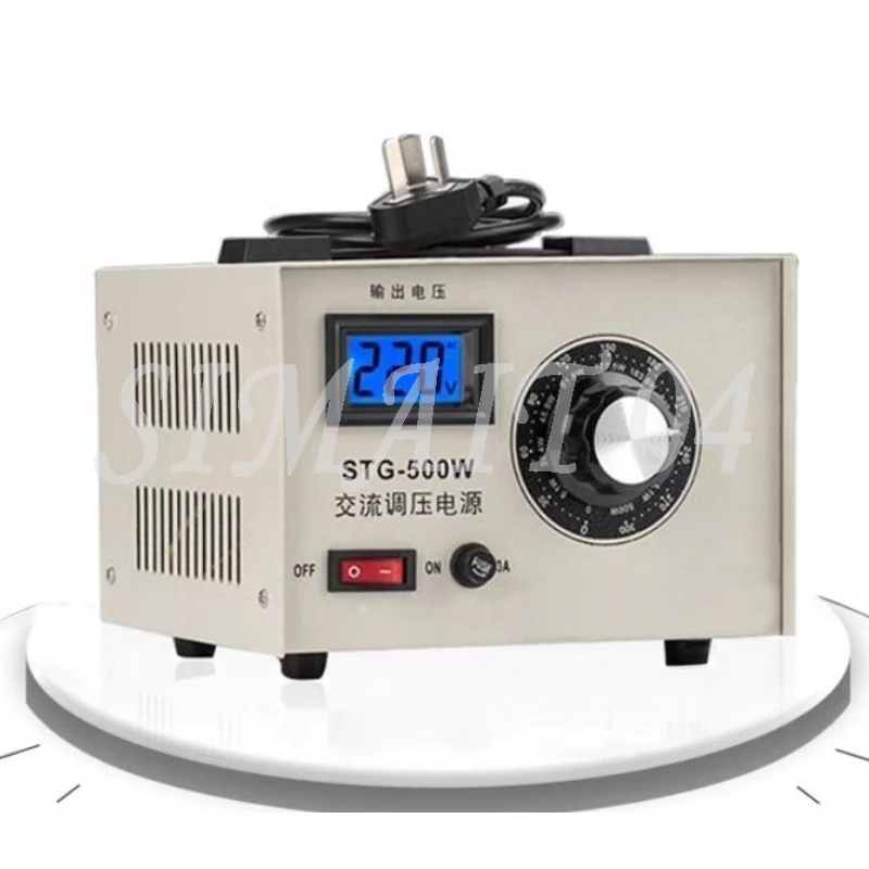 Single Phase AC Voltage Stabilizer, 220V, 0.5 KW, 0 To 300V Contact, Adjustable Power Transformer STG-500W