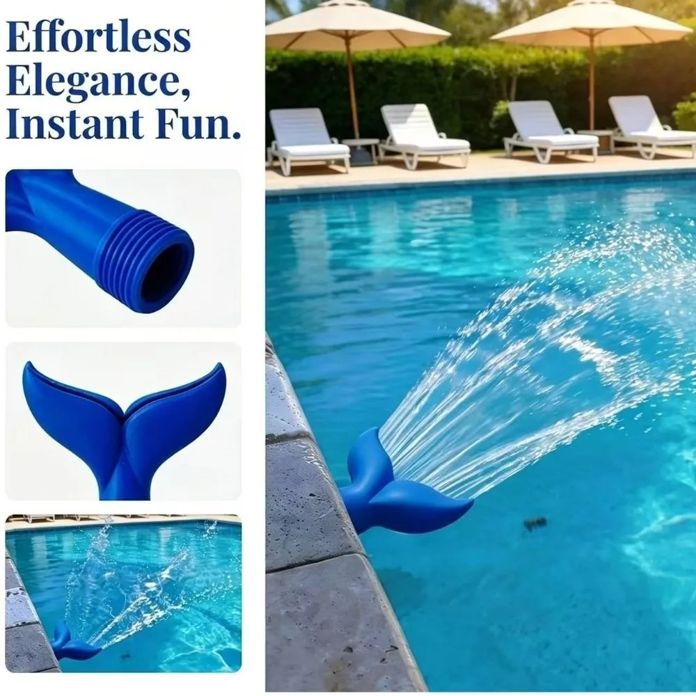 3/4 Inch Universal Swimming Pool Fountain Fountain Effect Oxygenating Mermaid Tail Pool Sprayer Wide Fan Waterfall